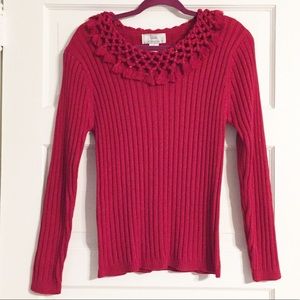 Lisa International NWT Red Ribbed Sweater - M
